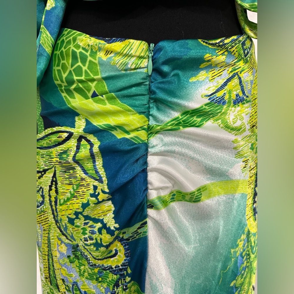 Josh & Jazz Sleeveless Beaded Satin Prom Dress - Multicolored- 9/10 - Used - Picture 4 of 6